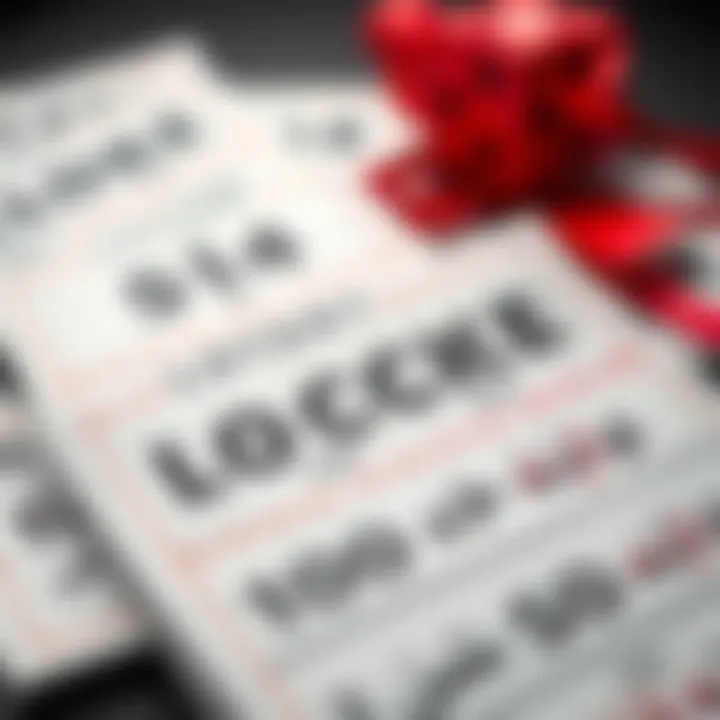 A close-up of lottery tickets arranged aesthetically