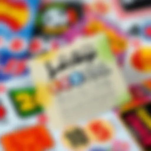 A vibrant lottery ticket showcasing various colorful designs