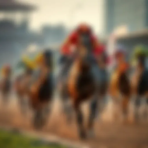 Thoroughbred horse racing action